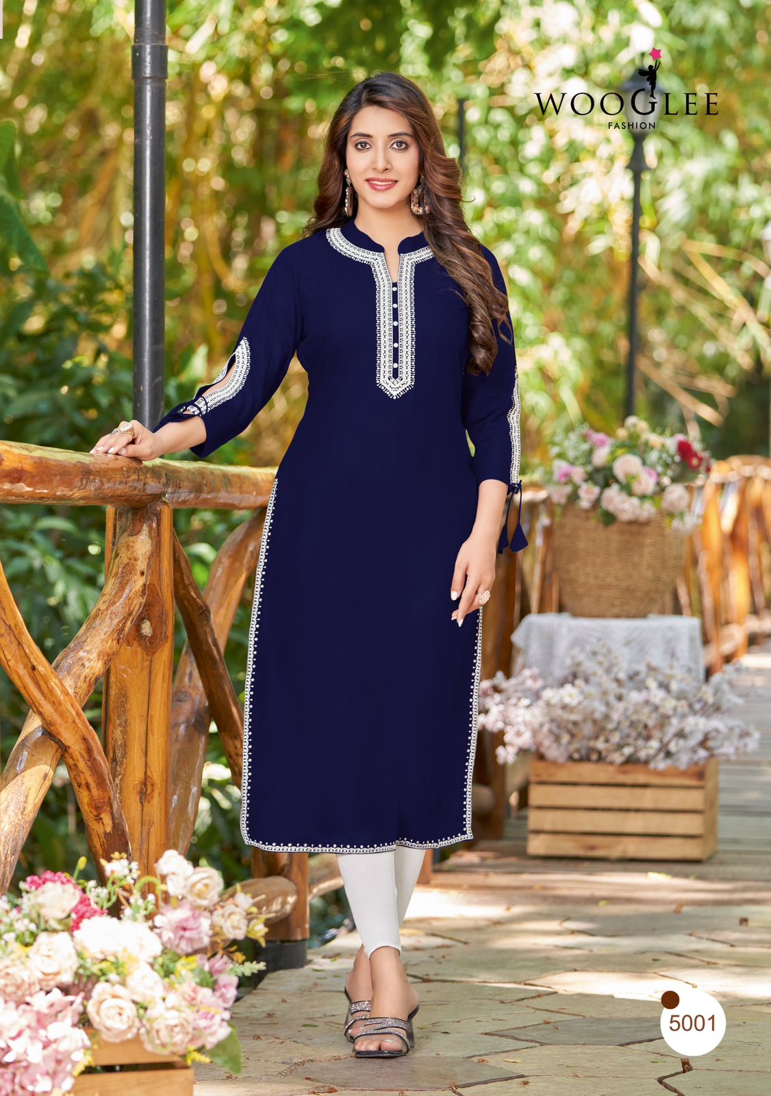 Wooglee Shloka Designer Embroidery Kurtis Catalog